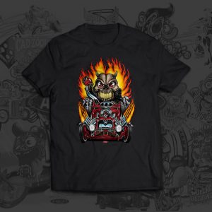 Hot Rod Skull Racer Brit Madding tshirt